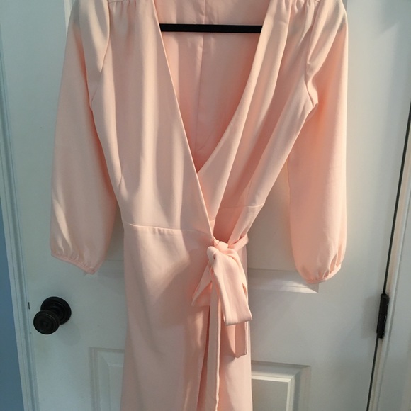 J. Crew crepe light pink wrap dress. NWOT - Picture 3 of 5